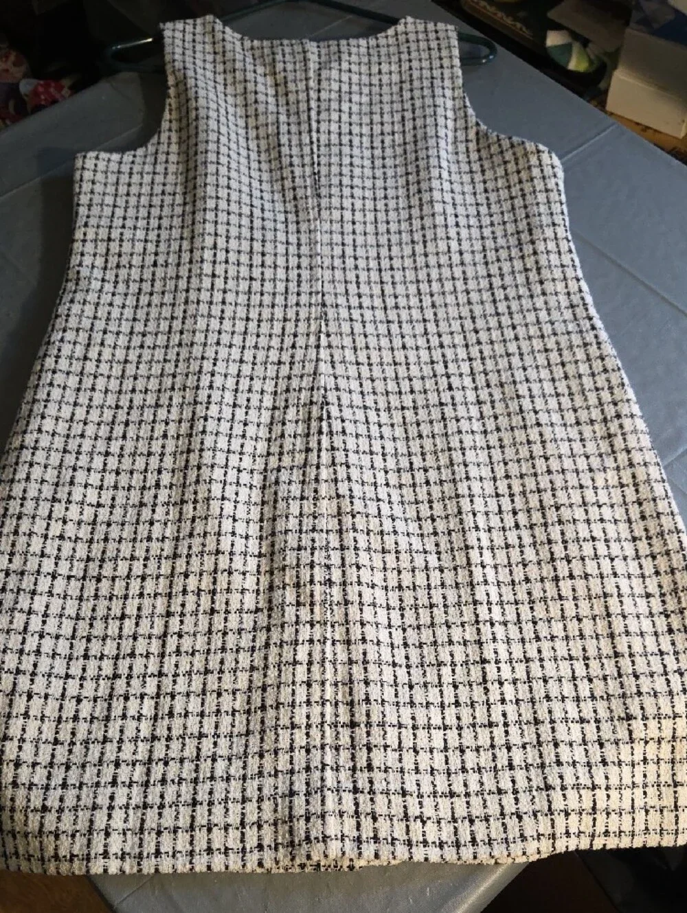 J. Crew Black & White Tweed Button-Front Shift Dress